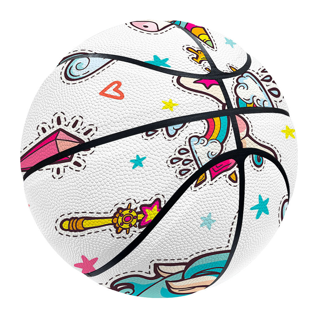 Little Girly Unicorn Pattern Print Basketball
