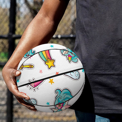 Little Girly Unicorn Pattern Print Basketball