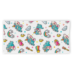 Little Girly Unicorn Pattern Print Beach Towel