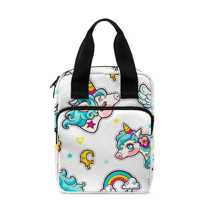Little Girly Unicorn Pattern Print Bible Tote Bag