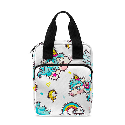 Little Girly Unicorn Pattern Print Bible Tote Bag