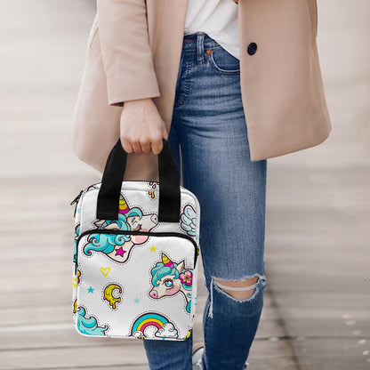 Little Girly Unicorn Pattern Print Bible Tote Bag