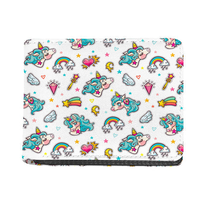 Little Girly Unicorn Pattern Print Bifold Wallet