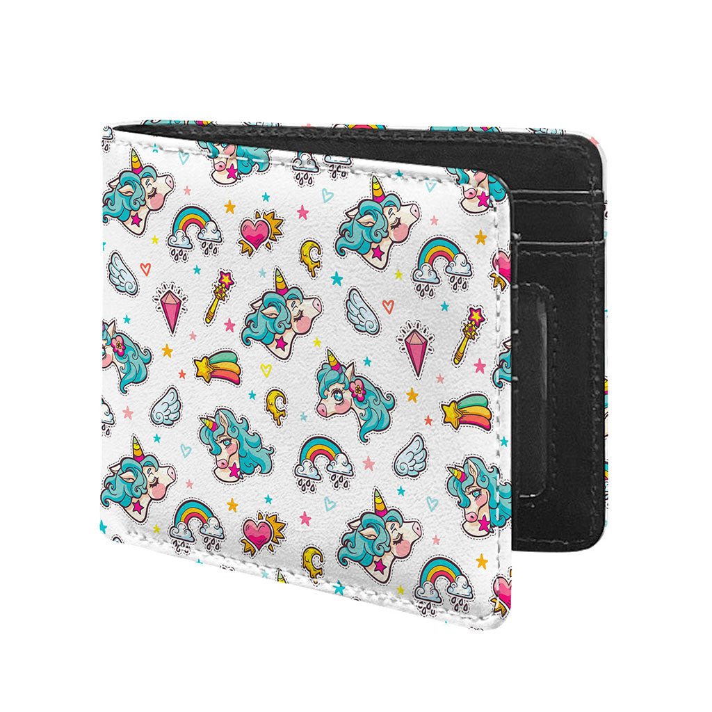 Little Girly Unicorn Pattern Print Bifold Wallet