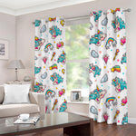 Little Girly Unicorn Pattern Print Blackout Grommet Curtains