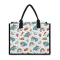 Little Girly Unicorn Pattern Print Canvas Tote Bag
