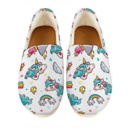 Little Girly Unicorn Pattern Print Casual Shoes