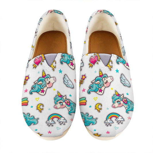 Little Girly Unicorn Pattern Print Casual Shoes