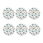 Little Girly Unicorn Pattern Print Coaster Set