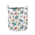 Little Girly Unicorn Pattern Print Collapsible Laundry Basket