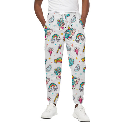 Little Girly Unicorn Pattern Print Cotton Pants