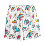 Little Girly Unicorn Pattern Print Cotton Shorts