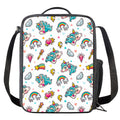 Little Girly Unicorn Pattern Print Crossbody Lunch Bag
