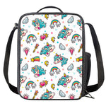 Little Girly Unicorn Pattern Print Crossbody Lunch Bag