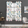 Little Girly Unicorn Pattern Print Grommet Curtain Panels
