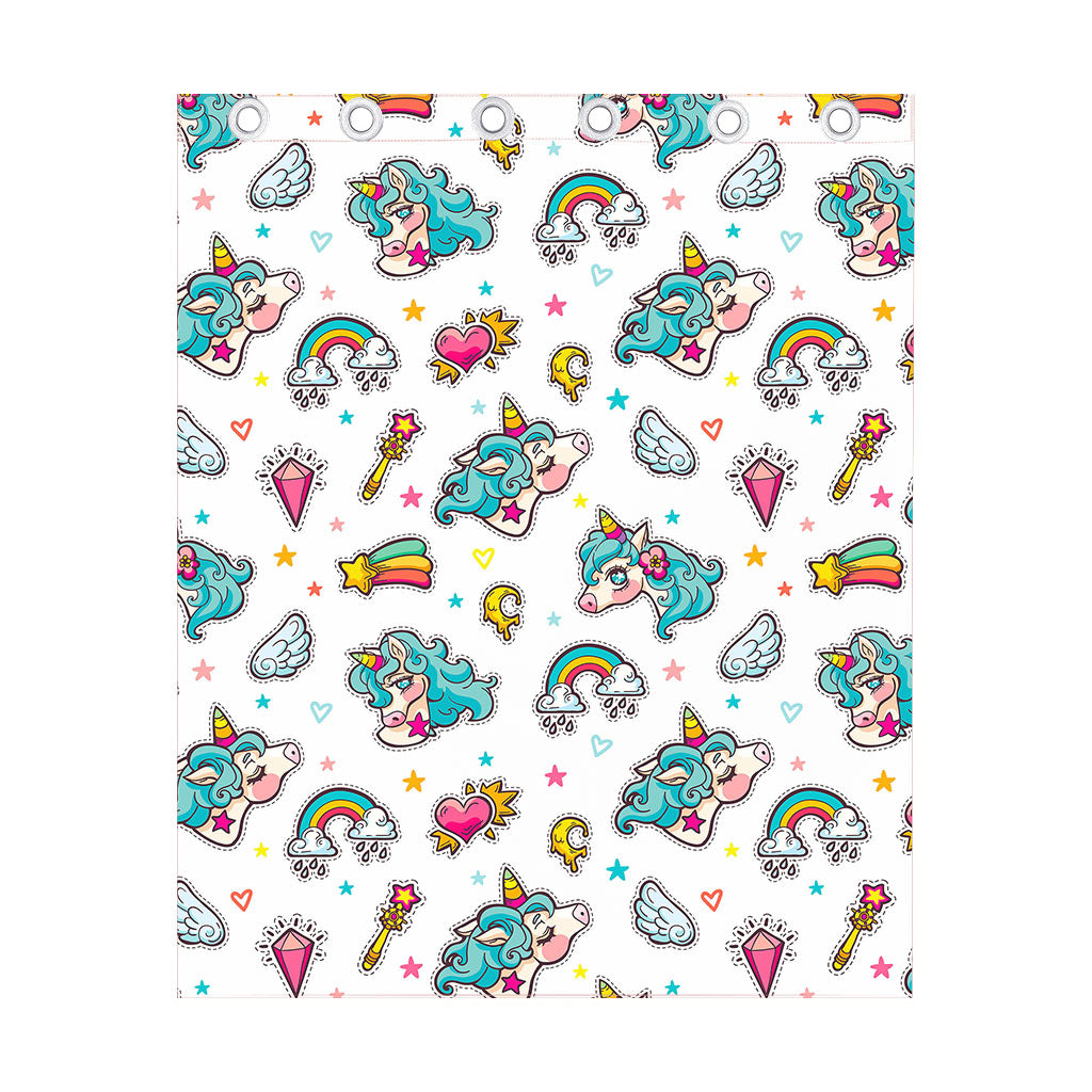 Little Girly Unicorn Pattern Print Curtain