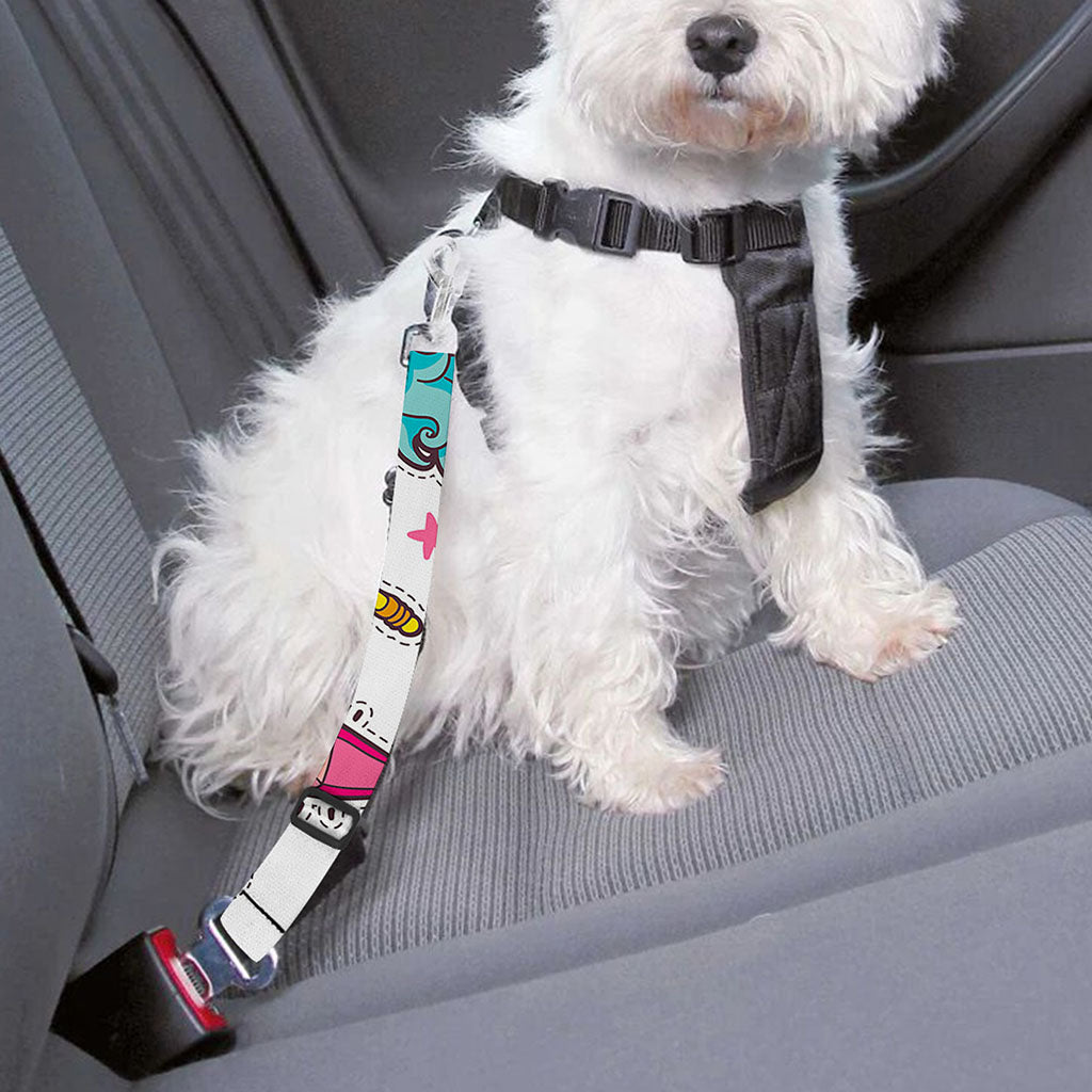 Little Girly Unicorn Pattern Print Dog Seat Belt