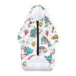 Little Girly Unicorn Pattern Print Dog Zip Up Hoodie
