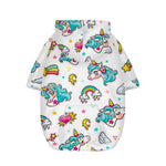 Little Girly Unicorn Pattern Print Dog Zip Up Hoodie