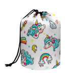 Little Girly Unicorn Pattern Print Drawstring Makeup Bag