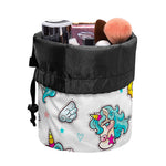 Little Girly Unicorn Pattern Print Drawstring Makeup Bag