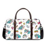 Little Girly Unicorn Pattern Print Duffle Bag