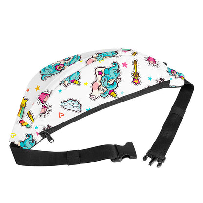 Little Girly Unicorn Pattern Print Fanny Pack
