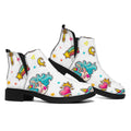 Little Girly Unicorn Pattern Print Flat Ankle Boots