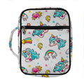Little Girly Unicorn Pattern Print Front Pocket Bible Bag