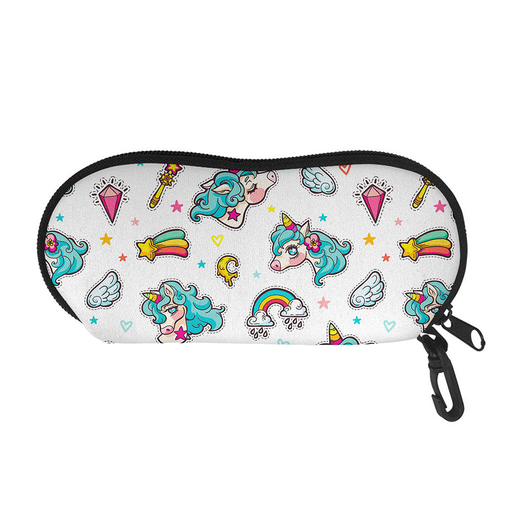 Little Girly Unicorn Pattern Print Glasses Case