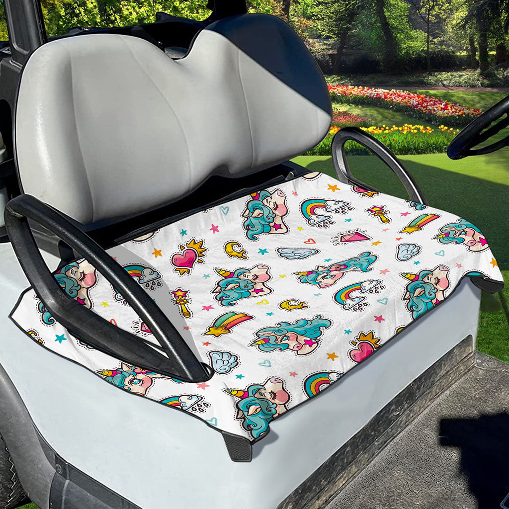 Little Girly Unicorn Pattern Print Golf Cart Seat Cover