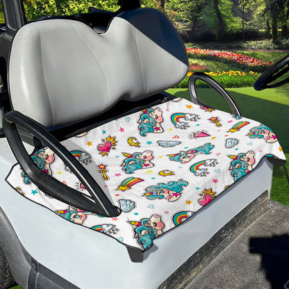 Little Girly Unicorn Pattern Print Golf Cart Seat Cover