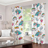 Little Girly Unicorn Pattern Print Grommet Curtains