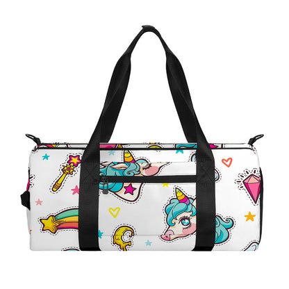 Little Girly Unicorn Pattern Print Gym Bag