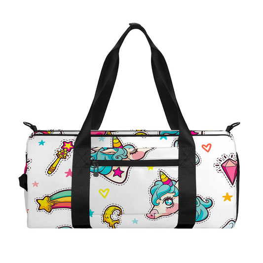 Little Girly Unicorn Pattern Print Gym Bag