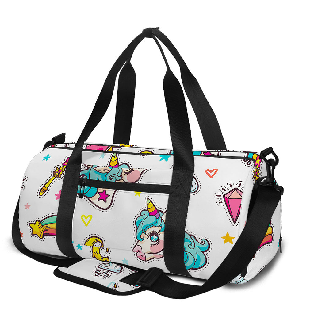 Little Girly Unicorn Pattern Print Gym Bag