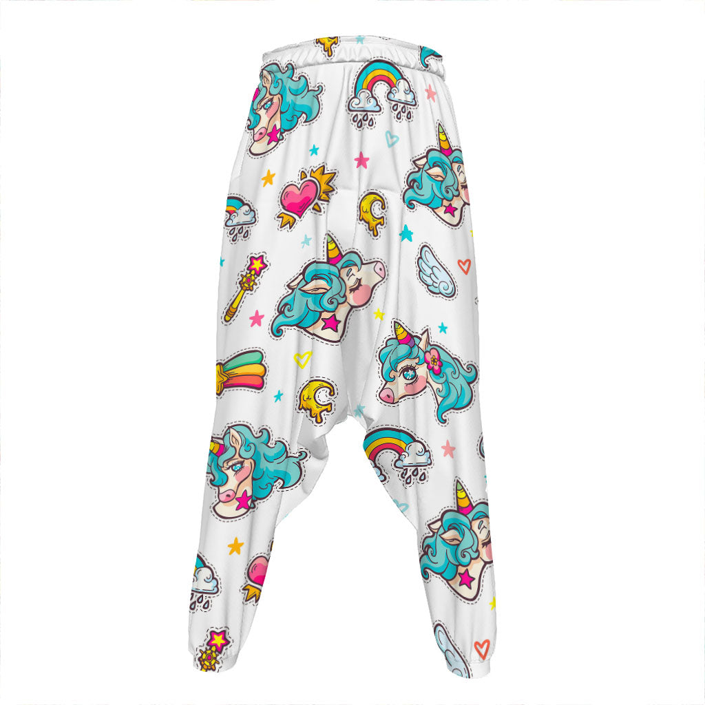 Little Girly Unicorn Pattern Print Hammer Pants