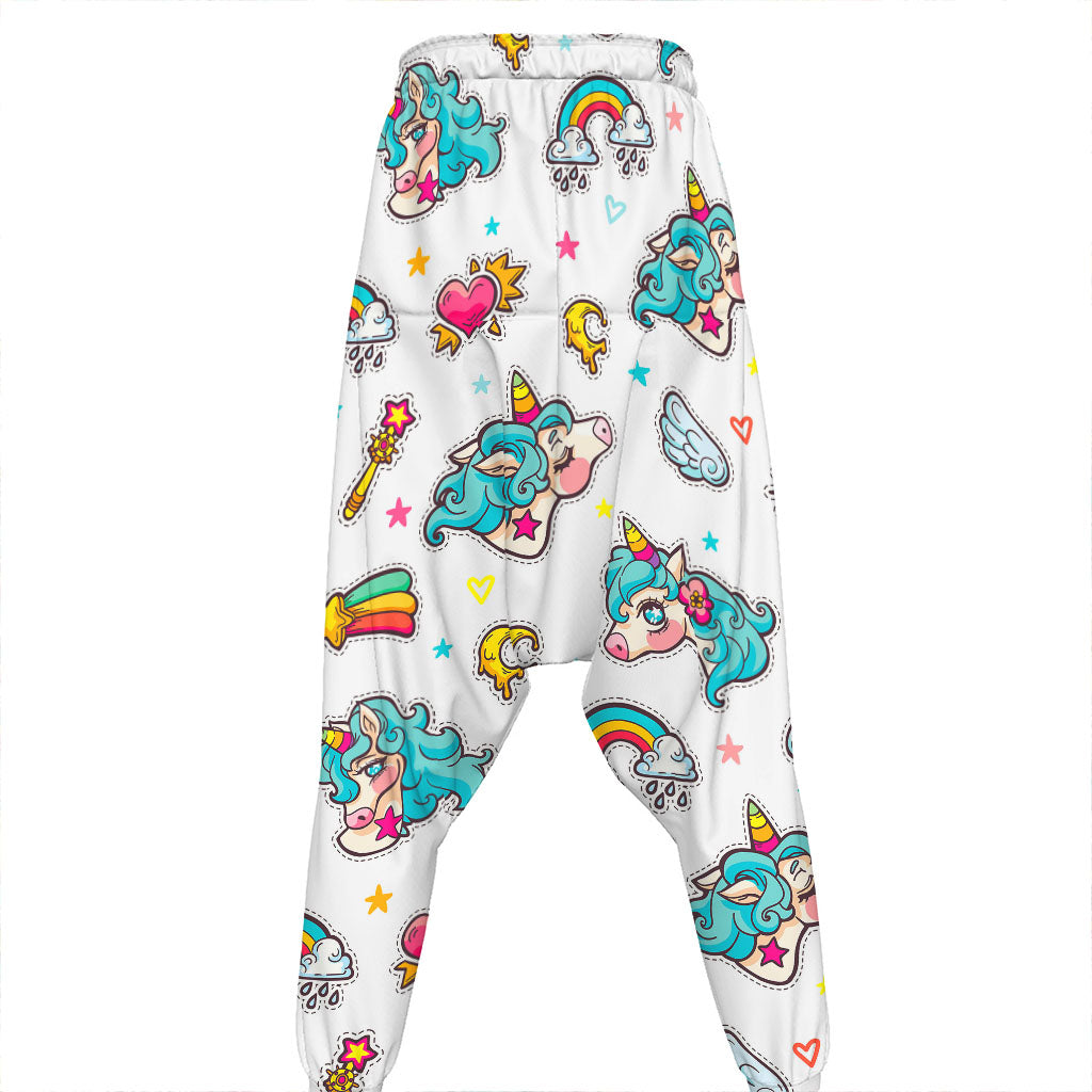 Little Girly Unicorn Pattern Print Hammer Pants