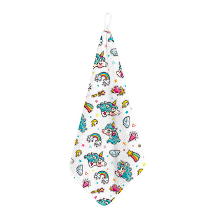 Little Girly Unicorn Pattern Print Hand Towel