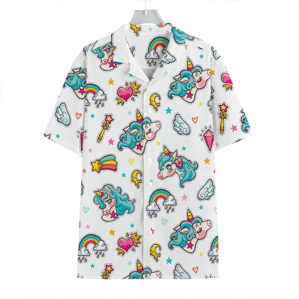 Little Girly Unicorn Pattern Print Hawaiian Shirt