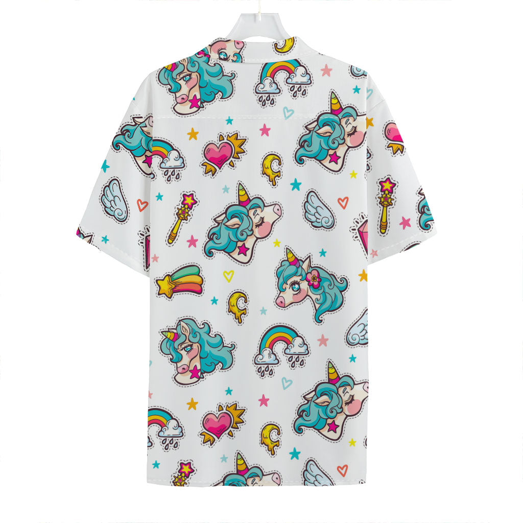 Little Girly Unicorn Pattern Print Hawaiian Shirt
