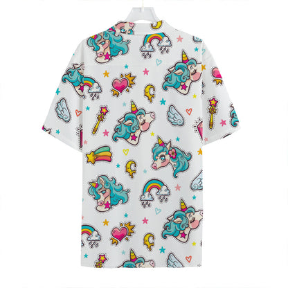 Little Girly Unicorn Pattern Print Hawaiian Shirt