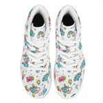 Little Girly Unicorn Pattern Print High Top Leather Sneakers