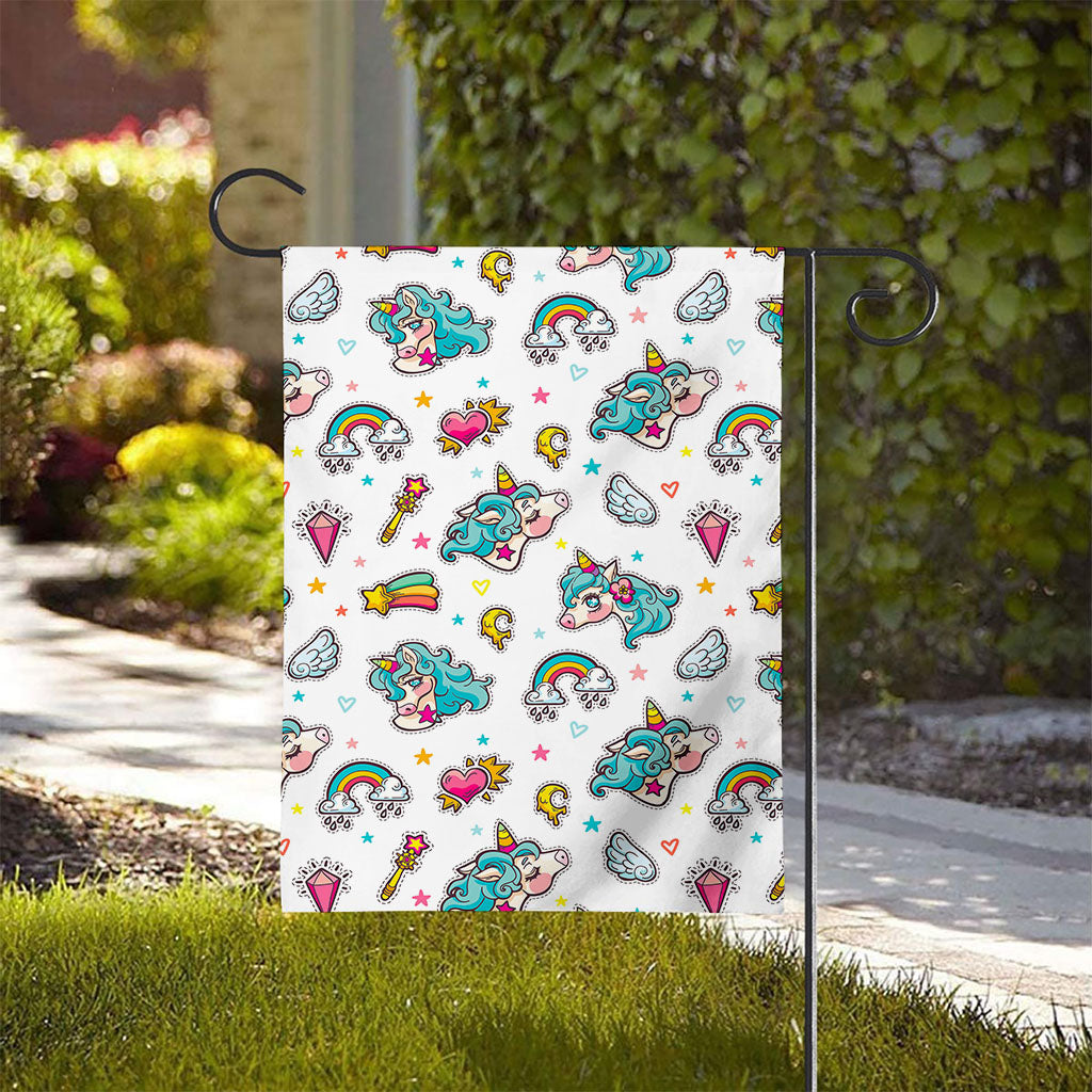 Little Girly Unicorn Pattern Print House Flag