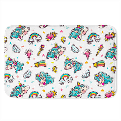 Little Girly Unicorn Pattern Print Indoor Door Mat