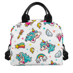 Little Girly Unicorn Pattern Print Insulated Lunch Bag