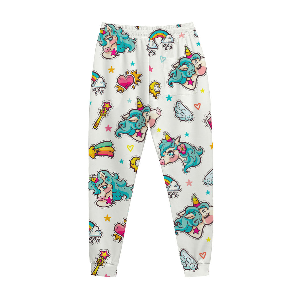 Little Girly Unicorn Pattern Print Jogger Pants