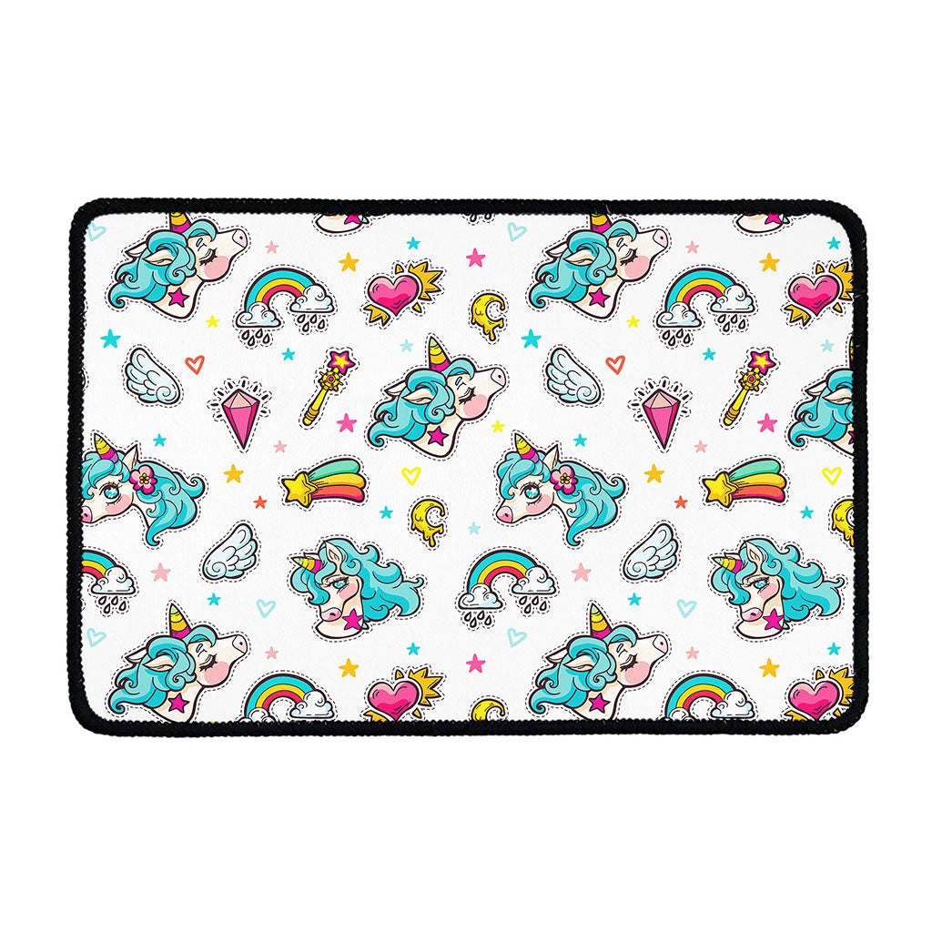 Little Girly Unicorn Pattern Print Kitchen Mat