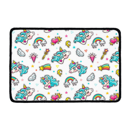 Little Girly Unicorn Pattern Print Kitchen Mat
