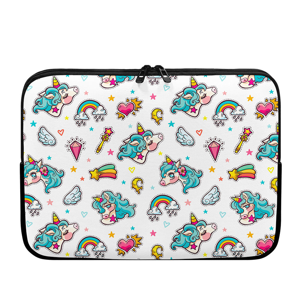 Little Girly Unicorn Pattern Print Laptop Sleeve